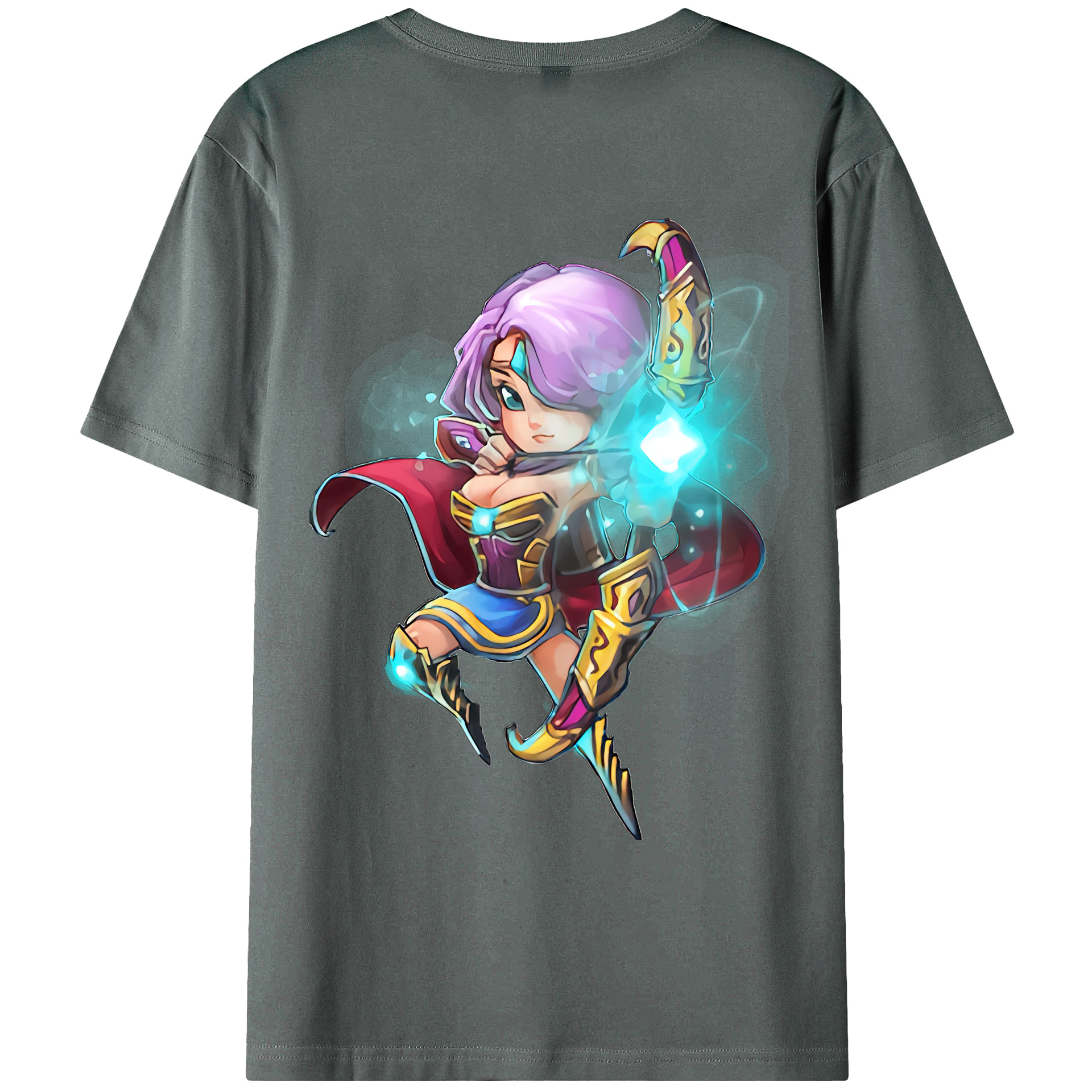 （画像用） リーグ・オブ・レジェンド League of Legends LOL 綿100％ メンズ半袖Tシャツ（バックプリント） 通気性